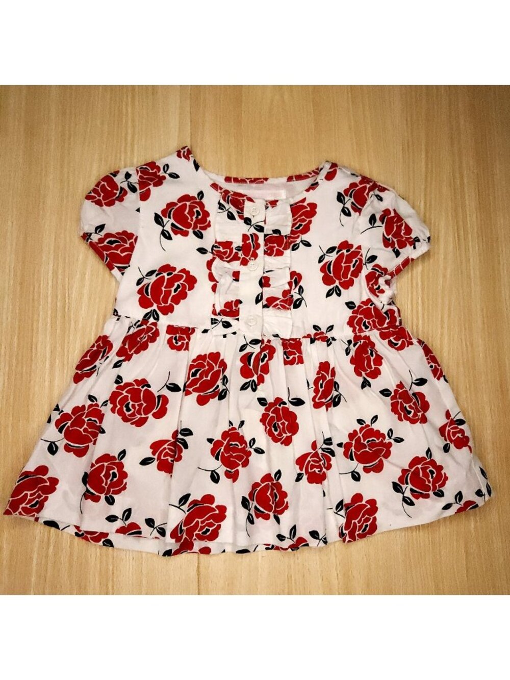 Janie & Jack New Toddler Girl's Red White Floral Tunic Top 3